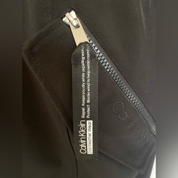 Calvin Klein black weatherproof fuzzy lined winter coat jacket parka size small - Picture 4 of 6